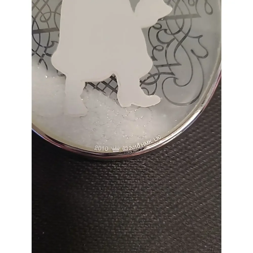 Hallmark Keepsake Ornament St Nicholas Rare Glass Moveable Snow White Silver